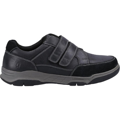 Black - Side - Hush Puppies Mens Fabian Leather Double Strap Shoes
