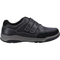 Black - Side - Hush Puppies Mens Fabian Leather Double Strap Shoes
