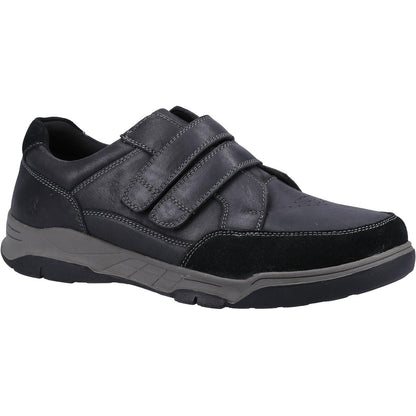 Black - Front - Hush Puppies Mens Fabian Leather Double Strap Shoes