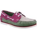 Green-Pink-Grey - Front - Hush Puppies Womens-Ladies Hattie Nubuck Boat Shoes
