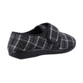 Black - Side - GBS Med Mens Gerald Classic Checked Slippers