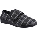 Black - Front - GBS Med Mens Gerald Classic Checked Slippers