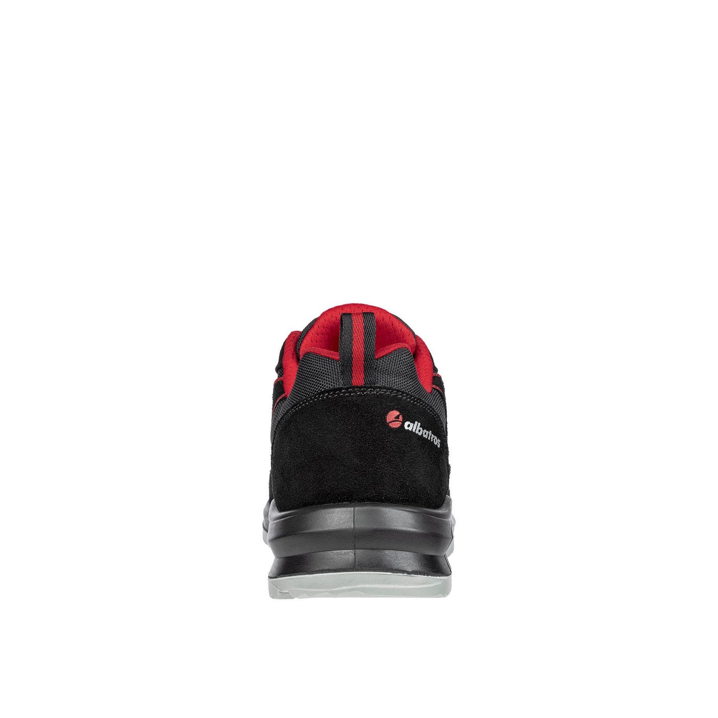 Red-Black - Back - Albatros Mens Clifton Suede Low Safety Trainers