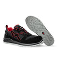 Red-Black - Close up - Albatros Mens Clifton Suede Low Safety Trainers