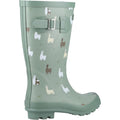 Green - Back - Cotswold Childrens-Kids Farmyard Alpaca Wellington Boots