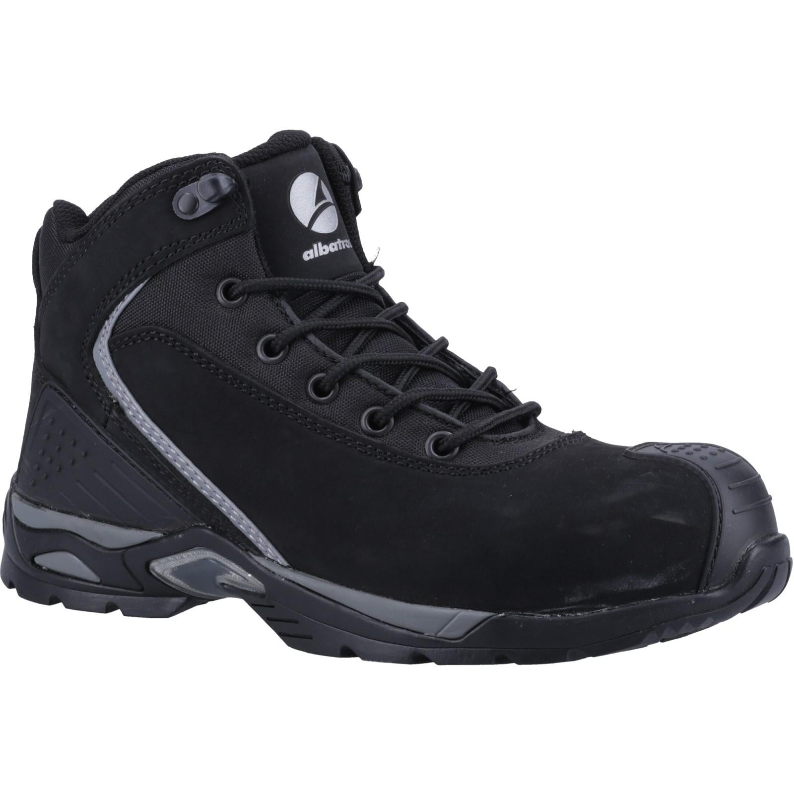 Black - Pack Shot - Albatros Mens Runner XTS Leather Mid Cut Safety Boots