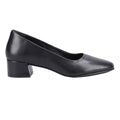 Black - Back - Hush Puppies Womens-Ladies Alina Leather Court Shoes