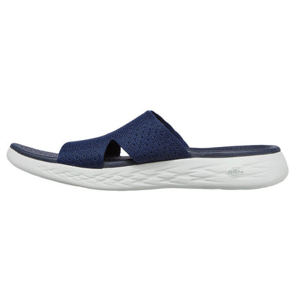 Navy - Side - Skechers Womens-Ladies On-The-Go 600 Adore Sandals