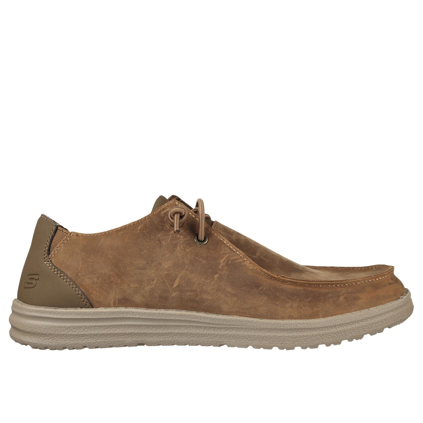 Desert - Side - Skechers Mens Melson Ramilo Leather Boat Shoes