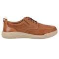 Tan - Back - Hush Puppies Mens Eric Leather Lace Up Casual Shoes