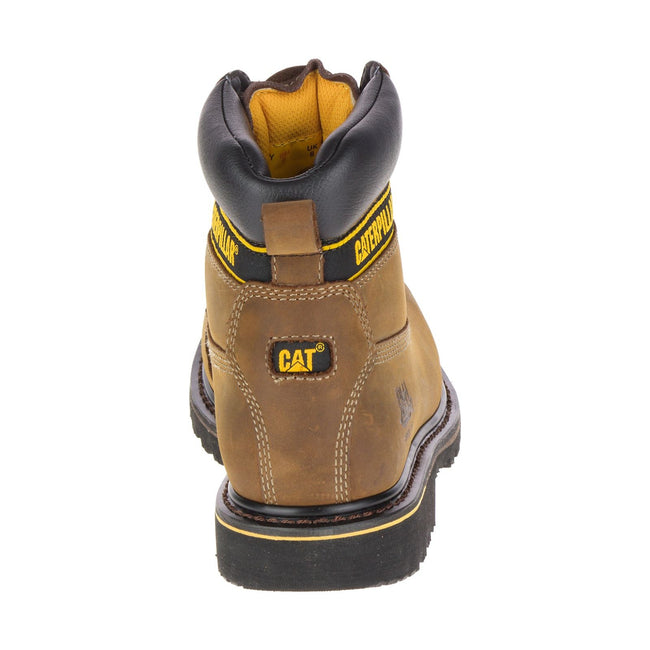 Brown - Side - Caterpillar Holton S3 Safety Boot - Mens Boots - Boots Safety