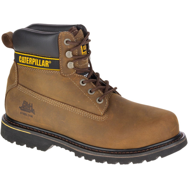 Brown - Front - Caterpillar Holton S3 Safety Boot - Mens Boots - Boots Safety