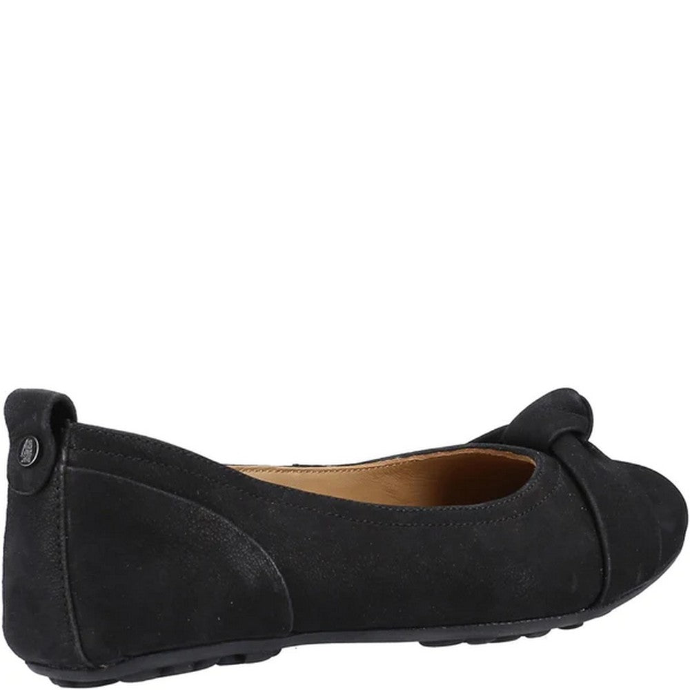 Black - Lifestyle - Hush Puppies Womens-Ladies Jada Knot Ballerina Leather Pumps
