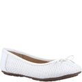 White - Front - Hush Puppies Womens-Ladies Ballerina Leather Pumps