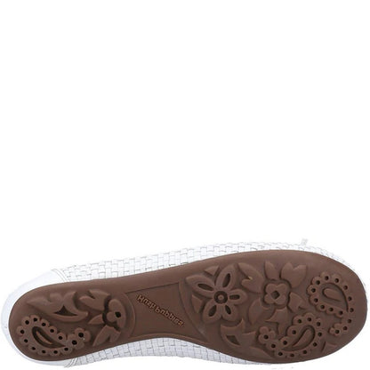 White - Back - Hush Puppies Womens-Ladies Ballerina Leather Pumps