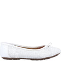 White - Side - Hush Puppies Womens-Ladies Ballerina Leather Pumps