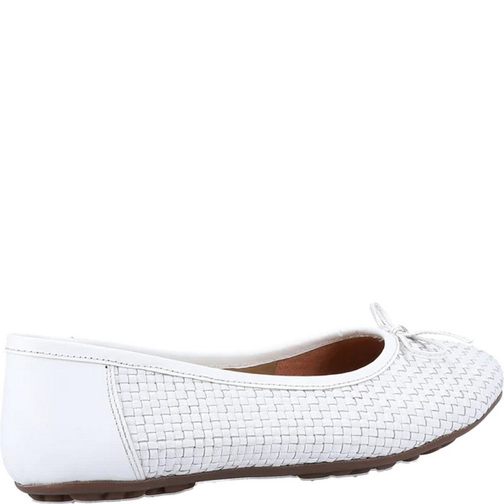 White - Lifestyle - Hush Puppies Womens-Ladies Ballerina Leather Pumps