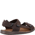 Brown - Lifestyle - Hush Puppies Mens Neville Leather Adjustable Strap Sandals