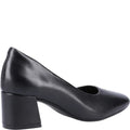 Black - Back - Hush Puppies Womens-Ladies Alicia Leather Court Shoes