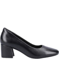 Black - Side - Hush Puppies Womens-Ladies Alicia Leather Court Shoes
