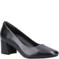 Black - Front - Hush Puppies Womens-Ladies Alicia Leather Court Shoes