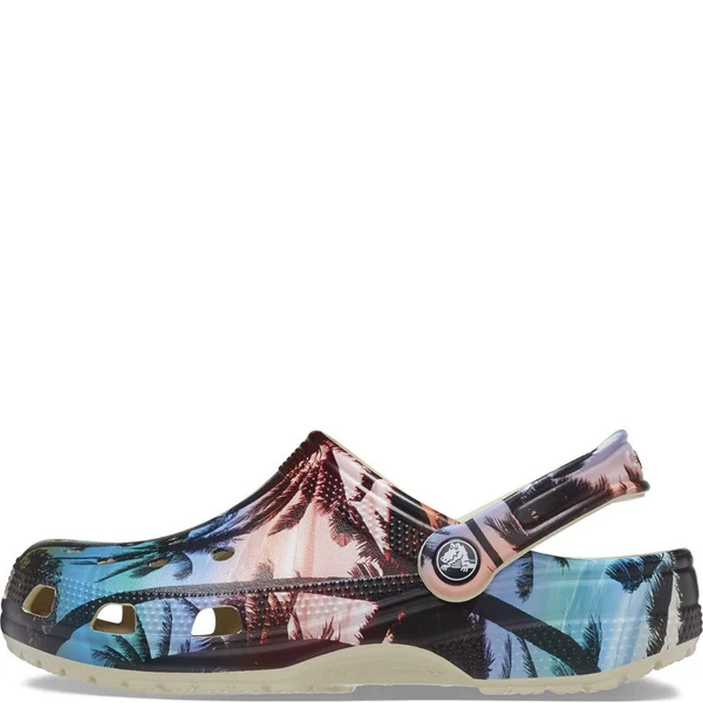 Bone-Multicoloured - Side - Crocs Unisex Adult Classic Summer Nostalgia Clogs