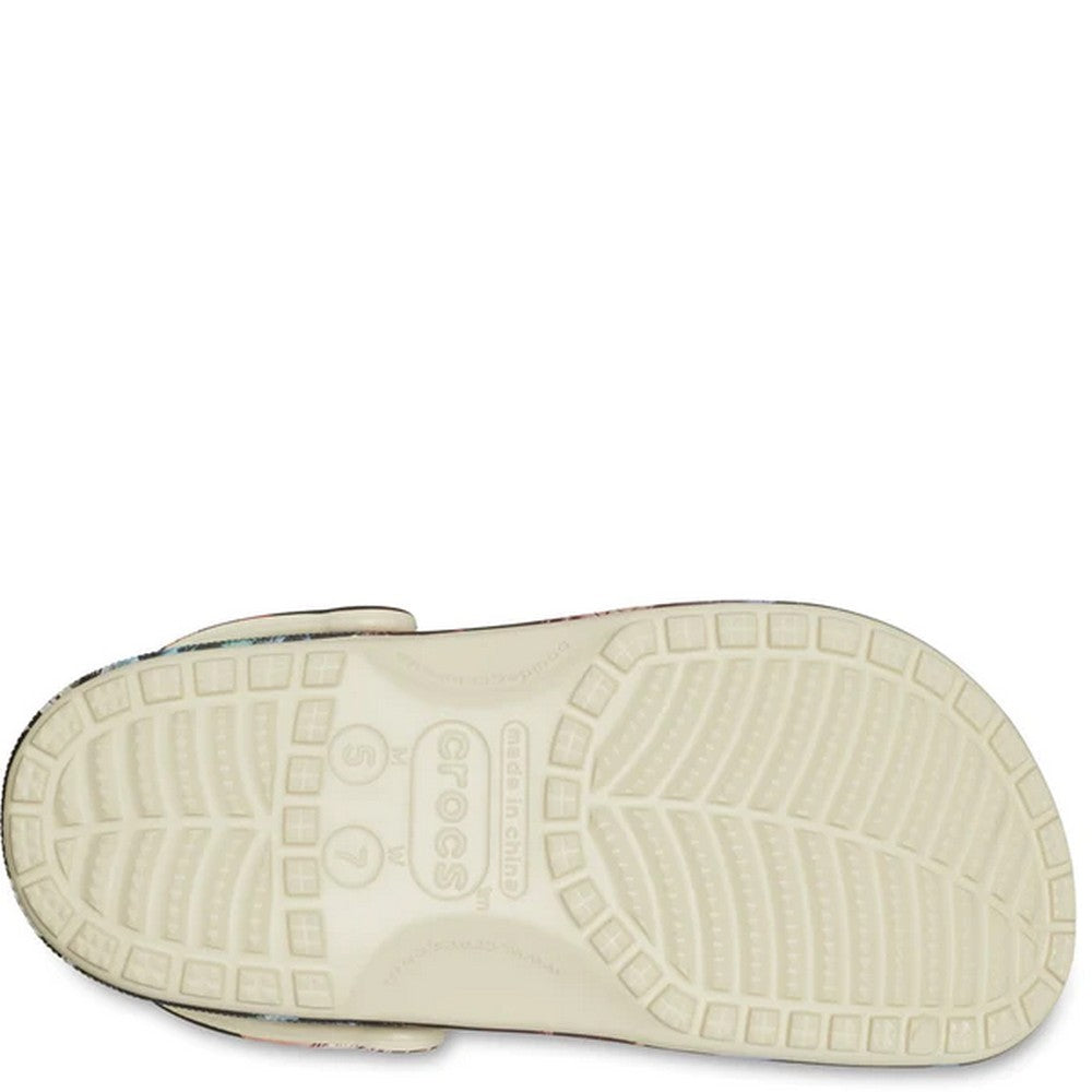 Bone-Multicoloured - Close up - Crocs Unisex Adult Classic Summer Nostalgia Clogs