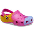Pink-Purple-Yellow - Front - Crocs Unisex Adult Classic Ombre Clogs