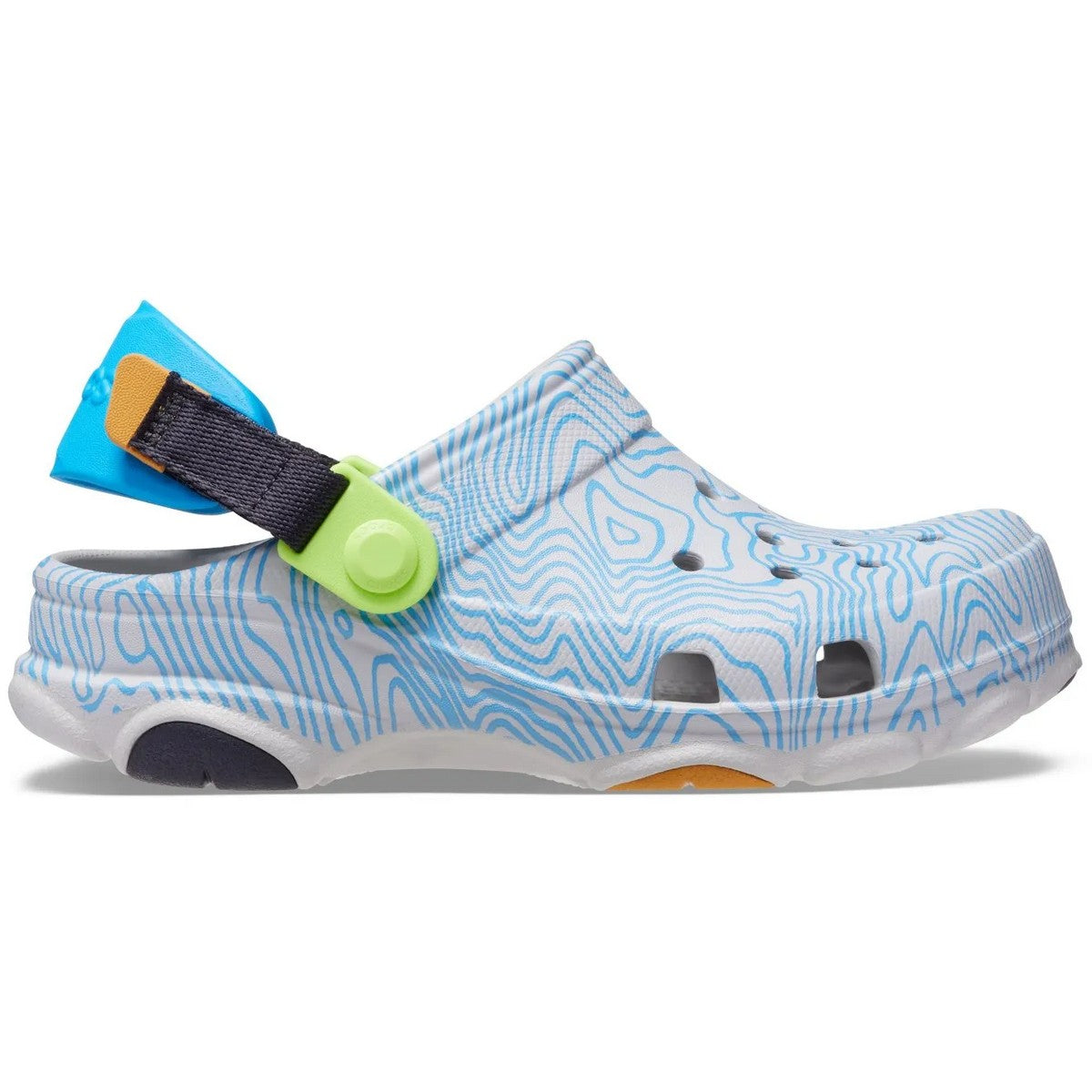 Deep Navy-Multicoloured - Side - Crocs Childrens-Kids All Terrain Topographic Clogs
