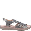 Metal Grey - Side - Fleet & Foster Womens-Ladies Ruth Leather Sandals