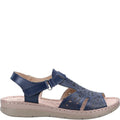 Navy - Side - Fleet & Foster Womens-Ladies Ruth Leather Sandals