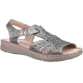 Metal Grey - Front - Fleet & Foster Womens-Ladies Ruth Leather Sandals