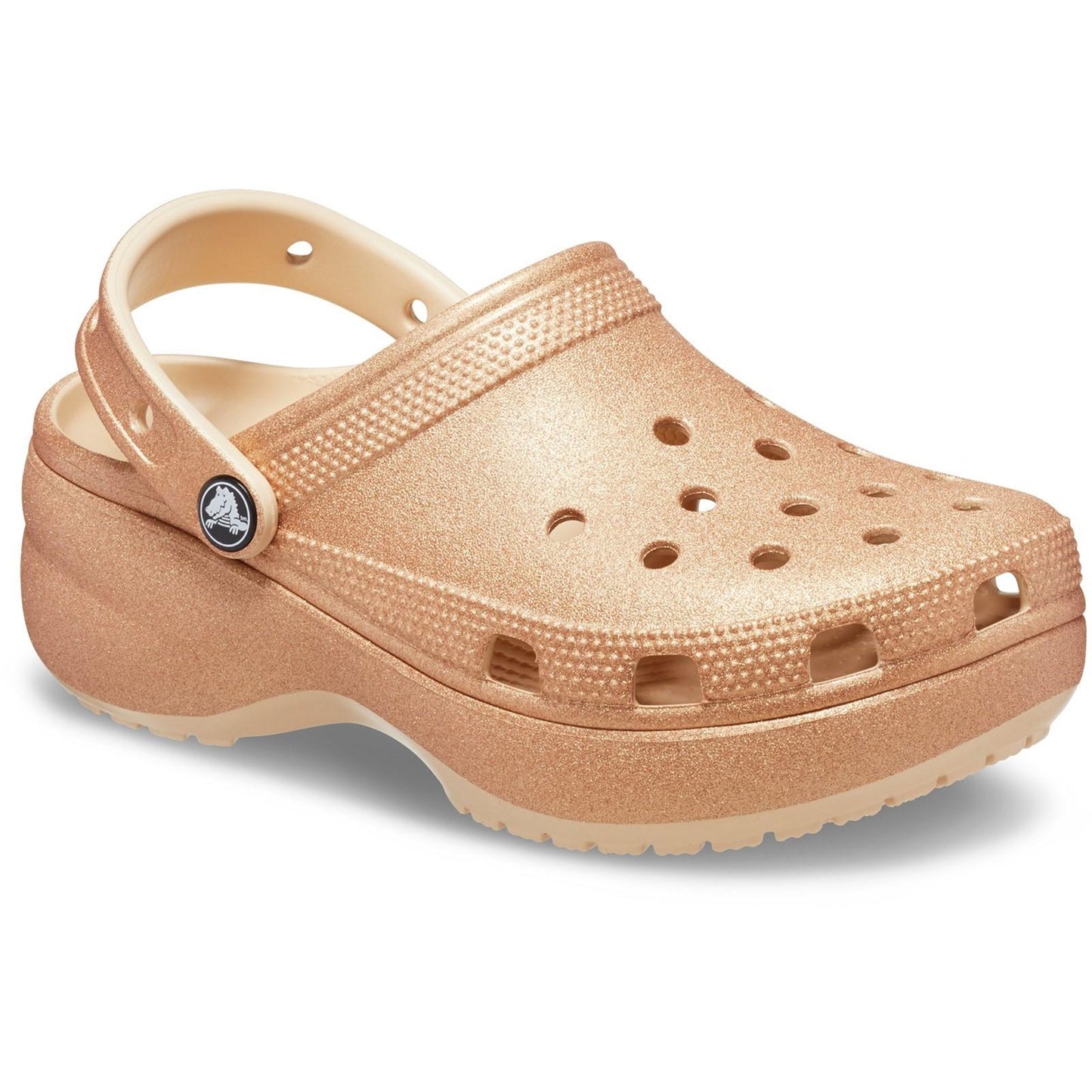 Shitake - Front - Crocs Womens-Ladies Classic Platform Glitter Clogs