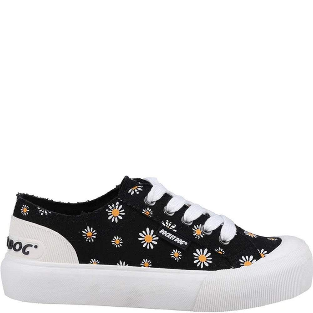 Black - Side - Rocket Dog Womens-Ladies Jazzin Plus Dixie Trainers