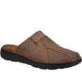 Brown - Front - Hush Puppies Mens Carson Leather Mules
