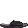 Black - Side - Hush Puppies Mens Nile Crossover Leather Sandals