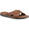 Brown - Front - Hush Puppies Mens Nile Crossover Leather Sandals