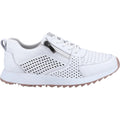 White - Side - Fleet & Foster Womens-Ladies June Suede Trainers