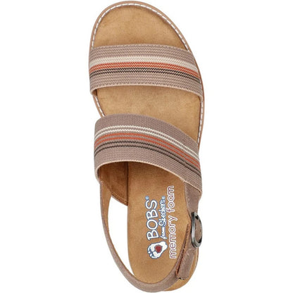 Taupe - Lifestyle - Skechers Womens-Ladies Desert Kiss Hi Tea Time Wedge Sandals