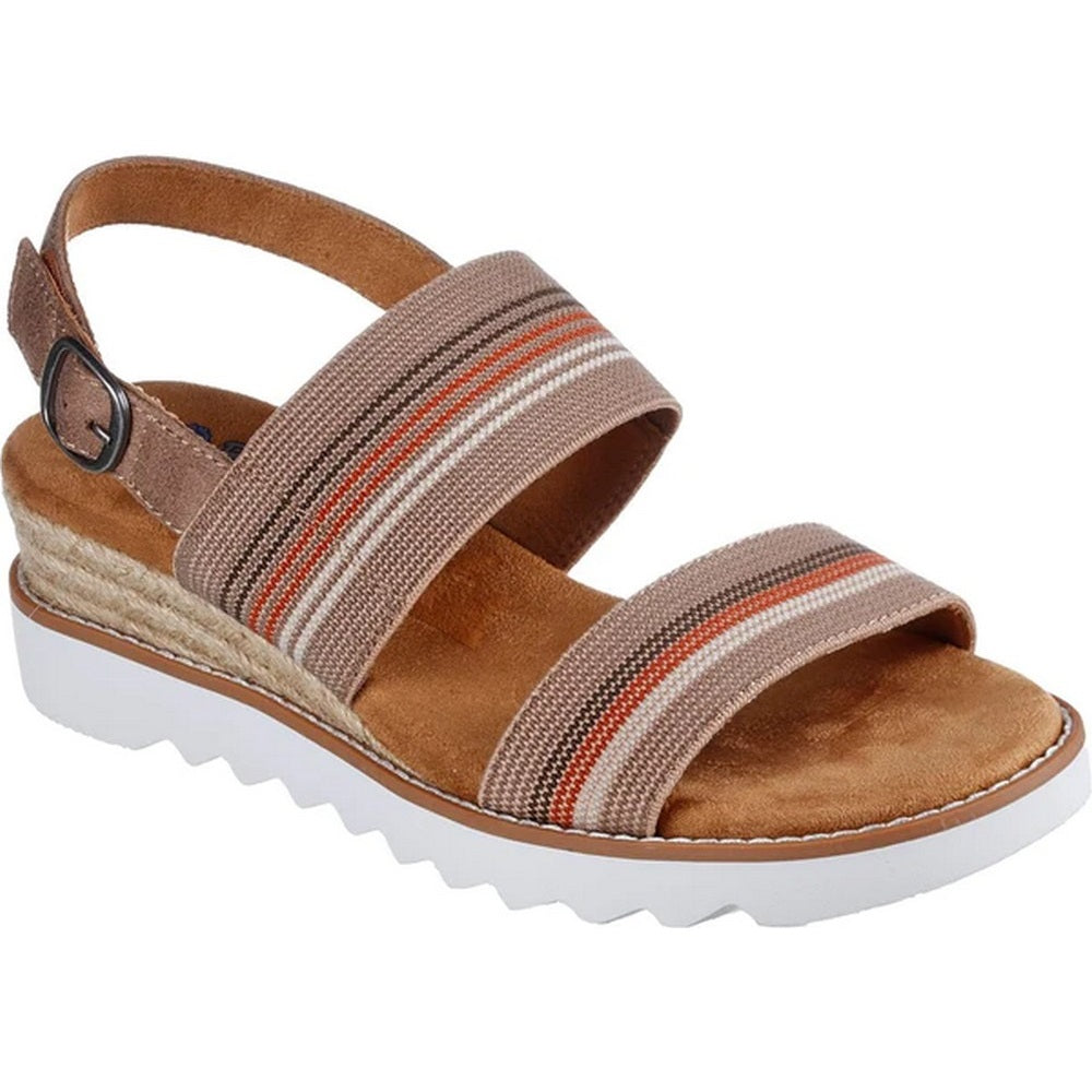 Taupe - Front - Skechers Womens-Ladies Desert Kiss Hi Tea Time Wedge Sandals