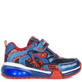 Navy-Royal Blue-Red - Close up - Geox Boys J Bayonyc B Spider-Man Trainers