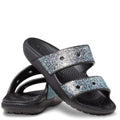 Black - Side - Crocs Childrens-Kids Classic Glitter Sandals
