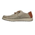 Taupe - Side - Skechers Mens Melson Planon Suede Casual Shoes