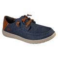 Navy - Front - Skechers Mens Melson Planon Suede Casual Shoes