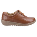 Tan - Back - Fleet & Foster Womens-Ladies Cathy Grain Leather Shoes