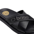 Black - Pack Shot - Base London Mens Oracle Waxy Leather Sandals