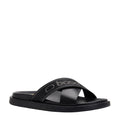 Black - Front - Base London Mens Oracle Waxy Leather Sandals