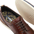 Brown - Close up - Base London Mens Sully Leather Brogues