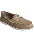 Taupe - Front - Sperry Mens Authentic Original 2-Eye Leather Boat Shoes