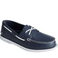 Navy - Front - Sperry Mens Authentic Original 2-Eye Leather Boat Shoes
